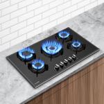 Tymetik 36 Inch Gas Cooktop, Built-in Tempered Glass Gas Stovetop 5 High Efficiency Burners Gas Stove Top Propane/Natural Gas Convertible Gas Hob (Black)