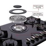 Tymetik 36 Inch Gas Cooktop, Built-in Tempered Glass Gas Stovetop 5 High Efficiency Burners Gas Stove Top Propane/Natural Gas Convertible Gas Hob (Black)