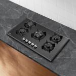 Tymetik 36 Inch Gas Cooktop, Built-in Tempered Glass Gas Stovetop 5 High Efficiency Burners Gas Stove Top Propane/Natural Gas Convertible Gas Hob (Black)