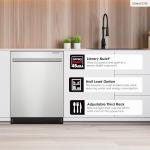 SHARP Slide-In Dishwasher, Stainless Steel Finish, 24" Wide, Soil Sensors, Premium White LED Interior Lighting, Smooth Glide Rails, Heated Dry Option, Responsive Wash Cycles, Power Wash Zone