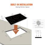 VEVOR Electric Cooktop, 5 Burners, 36'' Induction Stove Top, Built-in Magnetic Cooktop 9200W, 9 Heating Level Multifunctional Burner, LED Touch Screen w/Child Lock & Over-Temperature Protection