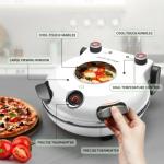 NutriChef Electric Pizza Oven | 1200W Countertop Pizza Maker with Temperature Control & Thermometer | Viewing Window for Precise Cooking | Heats up to 800˚F | Easy to Clean Non-Stick Coating | White