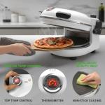 NutriChef Electric Pizza Oven | 1200W Countertop Pizza Maker with Temperature Control & Thermometer | Viewing Window for Precise Cooking | Heats up to 800˚F | Easy to Clean Non-Stick Coating | White