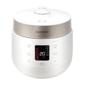 CUCKOO CRP-ST1009FW 10-Cup (Uncooked) / 20-Cup (Cooked) Twin Pressure Rice Cooker & Warmer with Nonstick Inner Pot, 16 Menu Options, 3 Voice Guide, Auto Clean (White)
