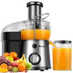 Juicer Machine, Airon Centrifugal Juicer Extractor, Max Power 800W, 3" Wide Feed Chute for Fruit Vegetable, Juice Maker with 3-Speed Setting, High Juice Yield, Easy to Clean, Stainless Steel, BPA Free