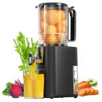 Cold Press Juicer, 5.5inch Wide Feed Chute Juicer Machine, Slow Masticating Juicer for Whole Vegetables & Fruits, Black