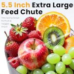 Cold Press Juicer, 5.5inch Wide Feed Chute Juicer Machine, Slow Masticating Juicer for Whole Vegetables & Fruits, Black