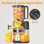 Cold Press Juicer, 5.5inch Wide Feed Chute Juicer Machine, Slow Masticating Juicer for Whole Vegetables & Fruits, Black