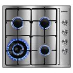 Karinear 24 Inch Gas Cooktop - 4 Burner Stainless Steel Gas Hob, NG/LPG Dual Fuel with Thermocouple Protection for Apartments (Includes Pressure Regulator)