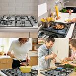 Karinear 24 Inch Gas Cooktop - 4 Burner Stainless Steel Gas Hob, NG/LPG Dual Fuel with Thermocouple Protection for Apartments (Includes Pressure Regulator)