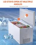 VEVOR Chest Freezer, 17.2 Cu.ft Large Deep Freezer with 4 Removable Baskets, Freestanding Top Open Door Commercial Chest Freezers with 7-Level Adjustable Temp, LED Lighting,Locking Lid, 6 Wheels