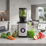 DUMOS Masticating Juicer Machines, Cold Press Juicer with Wide Feed Chute, High Juice Yield and Easy to Clean for Whole Vegetables & Fruits, Silver