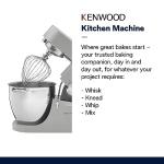 Kenwood Chef Titanium Kitchen Machine, Stainless Steel - 7 qt - Kitchen Mixer - 800W Motor & Electronic Variable Speed Control - Includes Dishwasher-Safe Work Bowl & Three Mixing Tools