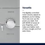 Kenwood Chef Titanium Kitchen Machine, Stainless Steel - 7 qt - Kitchen Mixer - 800W Motor & Electronic Variable Speed Control - Includes Dishwasher-Safe Work Bowl & Three Mixing Tools