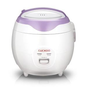 CUCKOO Basic Rice Cooker 6-Cup Uncooked / 12-Cup Cooked, Versatile Rice Maker with Non-Stick Inner Pot, Easy to Use, Auto Keep Warm, White/Purple (CR-0671V)