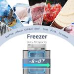 ICECASA 48" W Commercial Freezer Reach-in 36 Cu.ft 2 Solid Door Stainless Steel Commercial Freezer Fan Cooling for Restuarant, Bar, Shop, etc