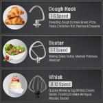 Stand Mixer Body with Stainless Steel Cladding Pro-Grade Powerful Kitchen Mixer for Baking Bread Dough Cake 10+p Speed Tilt-Head Electric Food Mixer With 6.5QT Bowl Dough Hook Wire Whisk Flat Beater