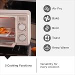 BLACK+DECKER Crisp ‘n Bake™ PRO 4-Slice Air Fry Toaster Oven, Countertop Oven with 5 Cooking Functions, Fits 10” Pizza or 9” Pan, 30-Minute Timer, Stainless Steel Accents