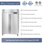 ICECASA 48" W Commercial Freezer Reach-in 36 Cu.ft 2 Solid Door Stainless Steel Commercial Freezer Fan Cooling for Restuarant, Bar, Shop, etc
