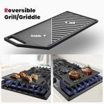 GASLAND Gas Cooktop 36 Inch with Griddle, 5 Burner Propane Stovetop with Reversible Cast Iron Grill/Griddle, Gas Countertop Plug-in, NG/LPG Convertible Cooktops, Black