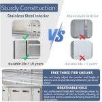 ICECASA 48" W Commercial Freezer Reach-in 36 Cu.ft 2 Solid Door Stainless Steel Commercial Freezer Fan Cooling for Restuarant, Bar, Shop, etc