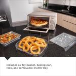 BLACK+DECKER Crisp ‘n Bake™ PRO 4-Slice Air Fry Toaster Oven, Countertop Oven with 5 Cooking Functions, Fits 10” Pizza or 9” Pan, 30-Minute Timer, Stainless Steel Accents