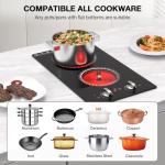 Nafewin 2 Burner Electric Cooktop - 12 Inch Electric Stove Top with Plug, 2100W Countertop Burners & Built-In Stove Top, 9 Levels of Power, Knob Control, Timer & Kid Safety Lock, Residual Heat Warning