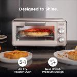 BLACK+DECKER Crisp ‘n Bake™ PRO 4-Slice Air Fry Toaster Oven, Countertop Oven with 5 Cooking Functions, Fits 10” Pizza or 9” Pan, 30-Minute Timer, Stainless Steel Accents