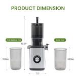 Simple Deluxe Cold Press Juicer, Slow Masticating Juicer Machines with Wide Feed Chute, Fits Whole Fruits and Vegetables, High Juice Yield, BPA Free, Easy to Clean, Silver