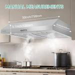 30 Inch Under Cabinet Vent Hood with Brighten Light | 550 CFM Large Flow| Ducted/Ductless Range Hood with Charcoal Filter| 3- Speed Touch Control | 6-Layers Grease Filters|
