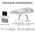 30 Inch Under Cabinet Vent Hood with Brighten Light | 550 CFM Large Flow| Ducted/Ductless Range Hood with Charcoal Filter| 3- Speed Touch Control | 6-Layers Grease Filters|