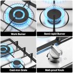 Nafewin Gas Cooktop 2 Burner Propane Cooktop, Stainless Steel Propane Stove 12 inch, Bulit-in Gas Stove Top with Thermocouple Protection, Lpg/Ng Dual Fuel Drop-in Stove for Apartments, Outdoor, Rvs