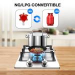 Nafewin Gas Cooktop 2 Burner Propane Cooktop, Stainless Steel Propane Stove 12 inch, Bulit-in Gas Stove Top with Thermocouple Protection, Lpg/Ng Dual Fuel Drop-in Stove for Apartments, Outdoor, Rvs
