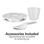 Hamilton Beach Digital Programmable Rice Cooker & Food Steamer, with Slow Hard-Boiled Egg Functions, Egg/Steam Tray, Small & Compact, 6 Cups Cooked (3 Uncooked), Stainless Steel (37524)