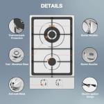 Nafewin Gas Cooktop 2 Burner Propane Cooktop, Stainless Steel Propane Stove 12 inch, Bulit-in Gas Stove Top with Thermocouple Protection, Lpg/Ng Dual Fuel Drop-in Stove for Apartments, Outdoor, Rvs