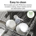 Hamilton Beach Digital Programmable Rice Cooker & Food Steamer, with Slow Hard-Boiled Egg Functions, Egg/Steam Tray, Small & Compact, 6 Cups Cooked (3 Uncooked), Stainless Steel (37524)