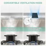 30 Inch Under Cabinet Vent Hood with Brighten Light | 550 CFM Large Flow| Ducted/Ductless Range Hood with Charcoal Filter| 3- Speed Touch Control | 6-Layers Grease Filters|