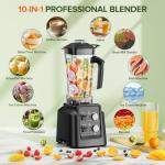 Blender, 1800W Blender with Grinder - 6-Blade Professional Smoothie Blenders for Kitchen, Crushes Ice, Self-Cleaning, 68oz & 20oz Jars Dishwasher Safe, for Baby Food, Nut Butter
