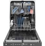 GE GDP670SGVBB 24″ Built-In Top Control Dishwasher with Stainless Steel Interior, 3rd Rack, Bottle Jets, 45 dBA – Black