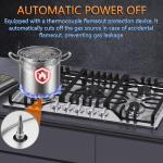 30 inch Gas Cooktop, Bulit-in Gas Stove Top with 5 Burner, NG/LPG Convertible Cooktops, 5 Burner Propane Cooktop with Thermocouple Protection, Stainless Steel