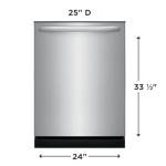 Frigidaire FDPH4316A 24 Inch Wide 14 Place Setting Built-In Top Control Dishwasher 5 Wash Cycles and NSF-Certified Sanitize Option - Stainless Steel