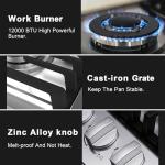 30 inch Gas Cooktop, Bulit-in Gas Stove Top with 5 Burner, NG/LPG Convertible Cooktops, 5 Burner Propane Cooktop with Thermocouple Protection, Stainless Steel