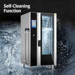 Commercial Combi Oven - Countertop Convection and Steam with Self-Cleaning for Restaurant and Bakery, Energy Efficient Digital Combi Oven with 100-Recipe Memory