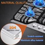 30 inch Gas Cooktop, Bulit-in Gas Stove Top with 5 Burner, NG/LPG Convertible Cooktops, 5 Burner Propane Cooktop with Thermocouple Protection, Stainless Steel