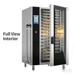 Commercial Combi Oven - Countertop Convection and Steam with Self-Cleaning for Restaurant and Bakery, Energy Efficient Digital Combi Oven with 100-Recipe Memory