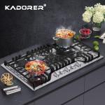 30 inch Gas Cooktop, Bulit-in Gas Stove Top with 5 Burner, NG/LPG Convertible Cooktops, 5 Burner Propane Cooktop with Thermocouple Protection, Stainless Steel