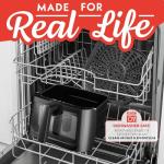 Gourmia 8 Qt Air Fryer, 8 Presets with Digital Display, FryForce 360° Technology, Easy View Window & Interior Light, Dishwasher Safe Basket, Black