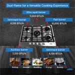 Summit 27" 5 Burner Gas Cooktop, Stainless steel, Cast Iron- GC527SS