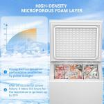 Cowsar 5.0 Cu.Ft Deep Freezer with 3 Basket, Quiet Chest Freezer Adjustable 7 Thermostat, Compact Freezer Free-Standing Top Door, Energy Saving for Apartment/Garage/Basement/Dorm/Home,White