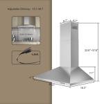 Hermitlux Range Hood 30 inch, Stainless Steel Wall Mount Vent Hoods for Kitchen with Charcoal Filter, Ducted/Ductless Convertible, 3 Speed Exhaust Fan, LED Light, Button Control